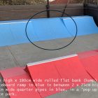 75cm high rolled flat bank (hump) skateboard ramp in blue in a pop up skate park