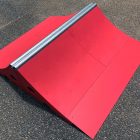 45cm high x 150cm wide spine skateboard ramp in red