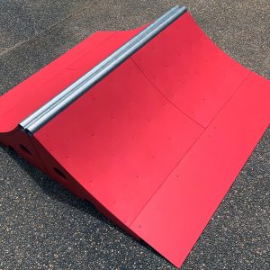 45cm high x 150cm wide spine skateboard ramp in red