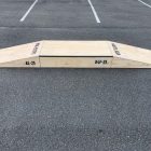 25cm double launch ramp (wedge skateboard ramp) - grind pad (manual pad-grind box) combo in raw timber.