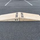 15cm high double launch skateboard ramp rooftop combo in raw timber