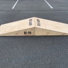 Ride Ramps - 30cm high double launch skateboard ramp rooftop combo in raw timber.