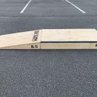 15cm high launch ramp - grind pad combo (wedge skateboard ramp plus manual pad-grind box) side view