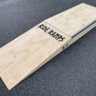 15cm high launch ramp - grind pad combo (wedge skateboard ramp and manual pad / grind box) in raw timber.