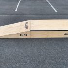 30cm high launch ramp - grind pad combo (wedge skateboard ramp plus manual pad-grind box) side view