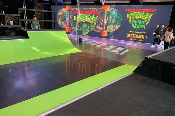 Staggered Height Mini Ramp 2ft-2.5ft-3ft-3.5ft high - TMNT-Skateology Marketing Activation Fox Studios 2023